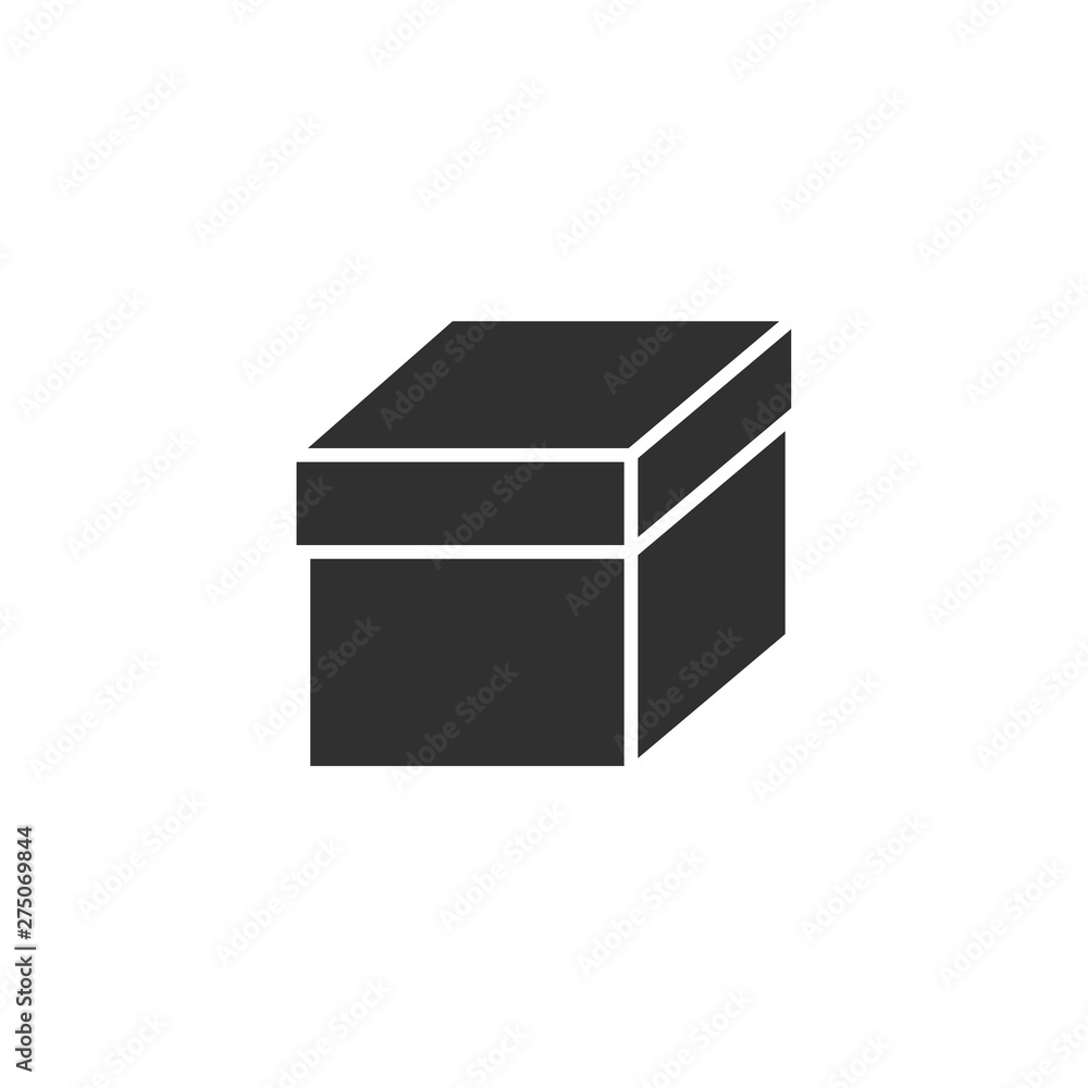 Aufkleber box icon template black color editable. box symbol style vector sign isolated on white background. s
