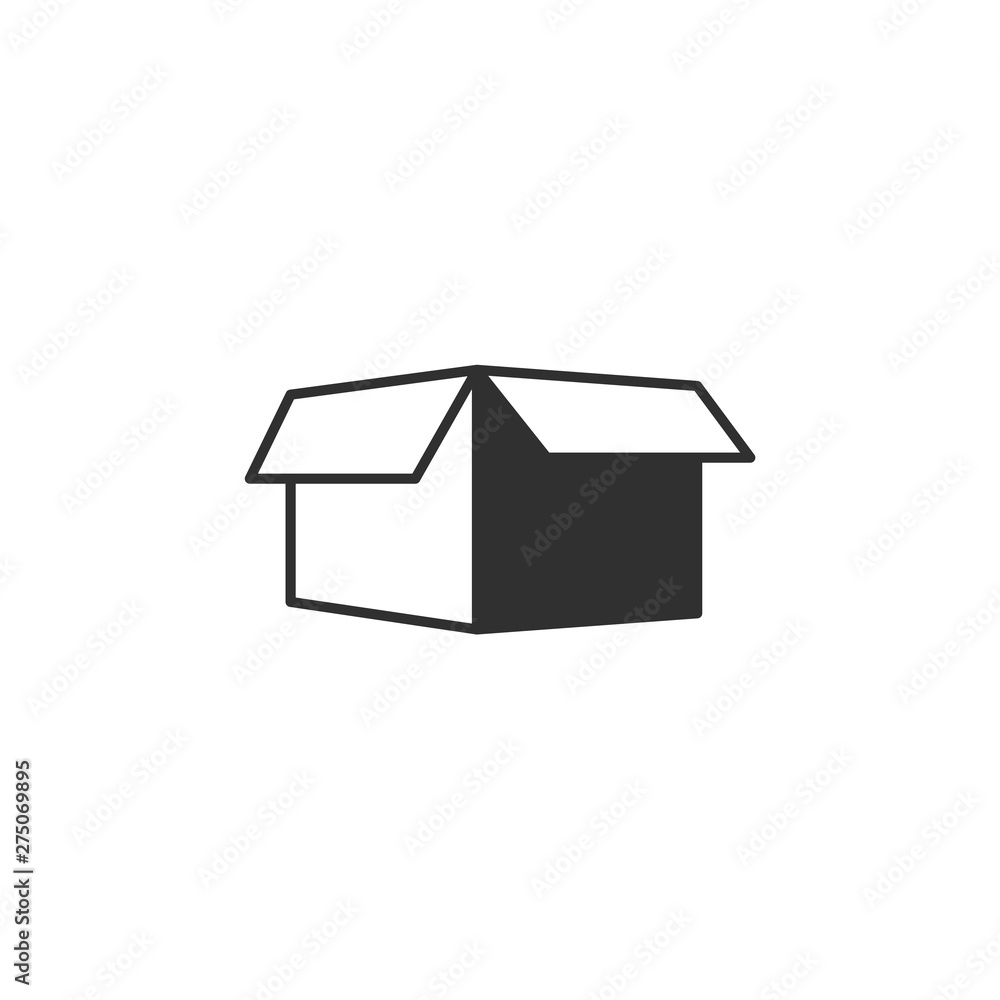 Aufkleber box icon template black color editable. box symbol style vector sign isolated on white background. s
