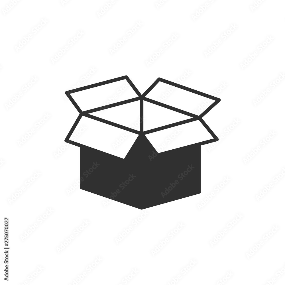 Leinwandbilder box icon template black color editable. box symbol style vector sign isolated on white background. s