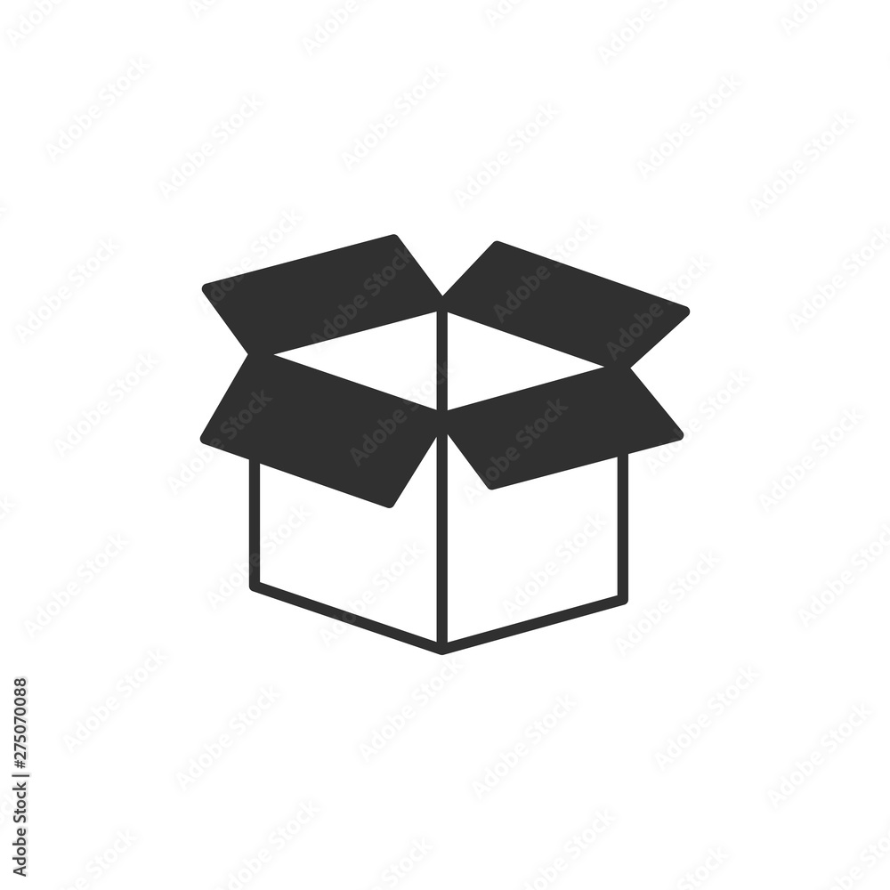 Leinwandbilder box icon template black color editable. box symbol style vector sign isolated on white background. s