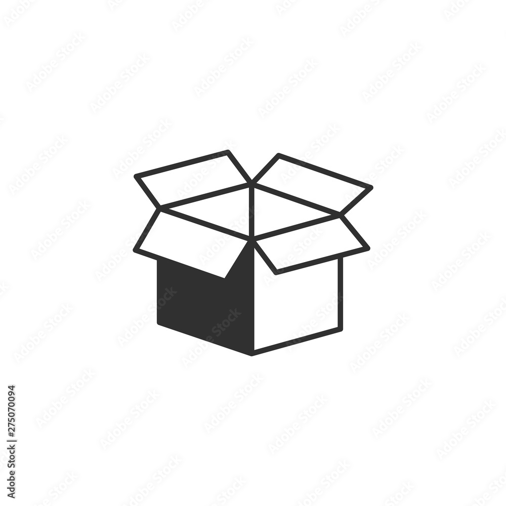 Leinwandbilder box icon template black color editable. box symbol style vector sign isolated on white background. s