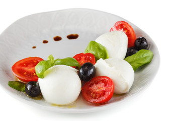 Salad with Italian mozzarella. Caprese.
