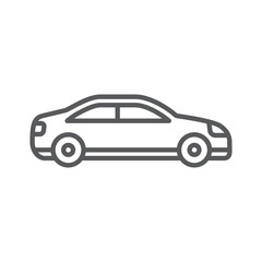 Fototapeta na wymiar Car line icon. Minimalist icon isolated on white background. Car simple silhouette.