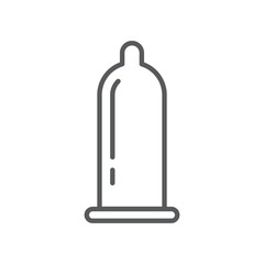 Condom line icon. Minimalist icon isolated on white background. Condom simple silhouette.