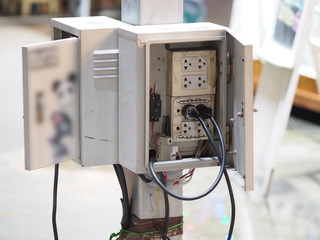 Power plug in steel box