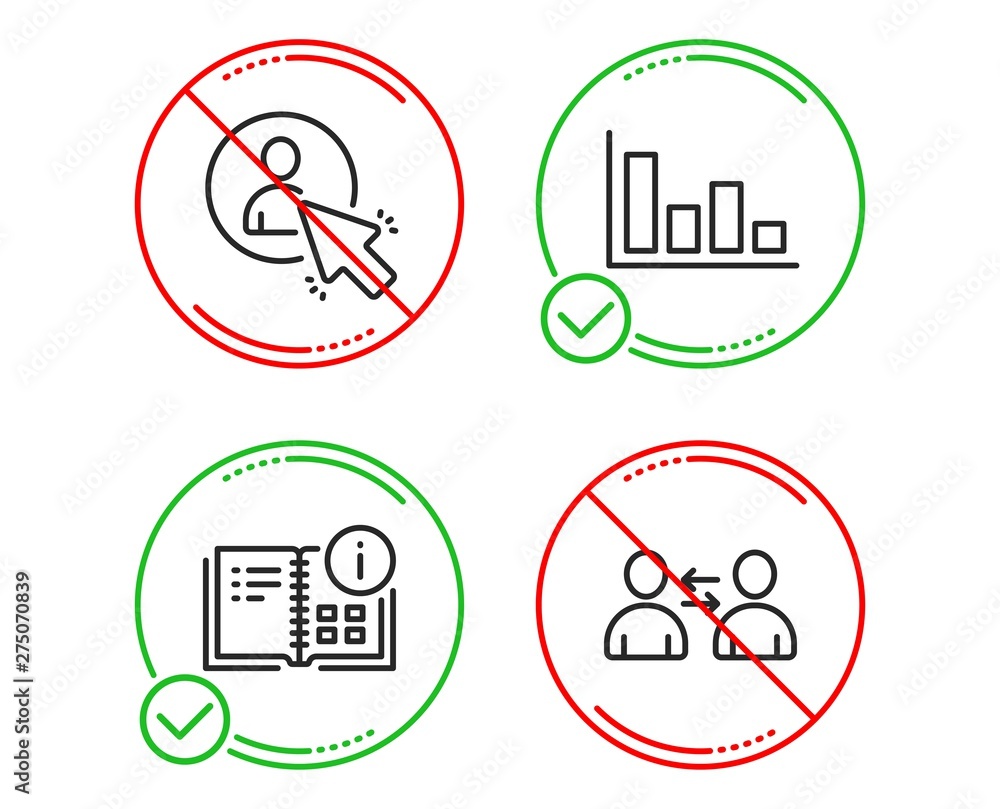 Poster do or stop. instruction info, user and histogram icons simple set. communication sign. project, proj
