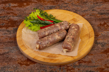 Pork sausages for grill