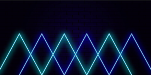 neon abstract triangles blue background