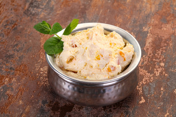 Curd with dry apricot