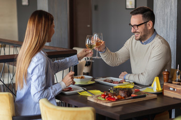 Couple celebrating anniversary