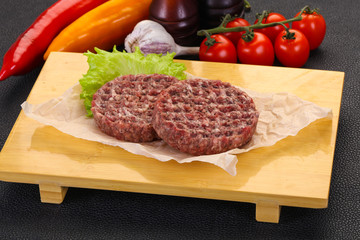Raw burger cutlet