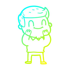 cold gradient line drawing cartoon friendly man