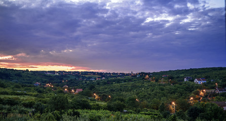Country side morning view at sunrise