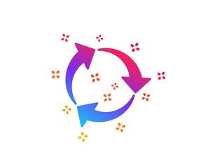 Recycle arrow icon. Recycling waste symbol. Reduce and Reuse sign. Dynamic shapes. Gradient design recycle icon. Classic style. Vector