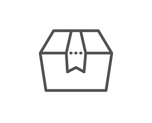 Package box line icon. Delivery parcel sign. Cargo goods symbol. Quality design element. Linear style package box icon. Editable stroke. Vector