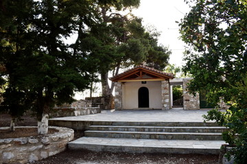 old Greek church on the top of the mountain