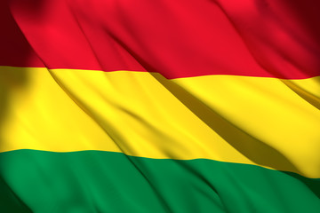 3d rendering of Bolivia flag