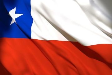 3d rendering of Chile flag