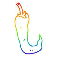 rainbow gradient line drawing cartoon chilli pepper