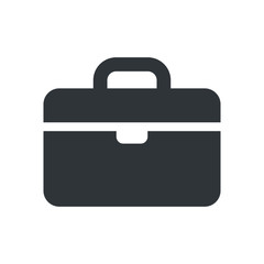 Briefcase sign icon in flat style. Suitcase vector illustration on white isolated background. Baggage business concept.