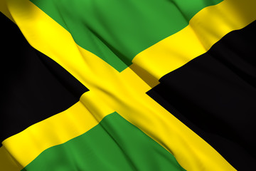 Jamaica flag waving