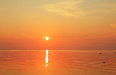 Baltic sea - early morning sunrise over the sea.