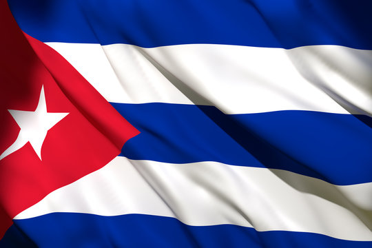 3d rendering of Cuba flag