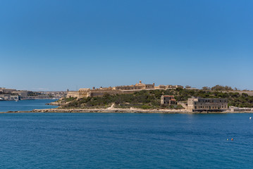 Fototapeta na wymiar Fort Manoe in Bay of Malta.