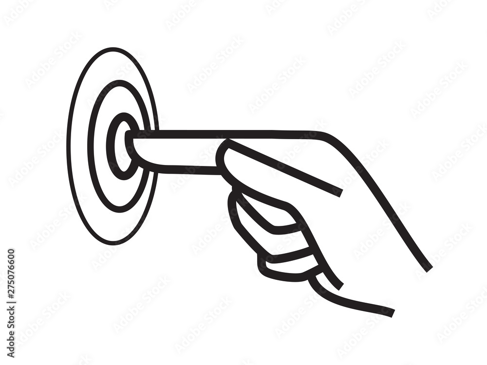 Poster touch vector icon, hand finger tap. screen choose click and push touch pointer symbol