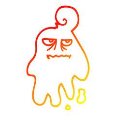 warm gradient line drawing cartoon spooky ghost