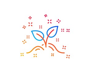 Startup concept line icon. Idea leaves sign. Launch project symbol. Gradient design elements. Linear startup concept icon. Random shapes. Vector