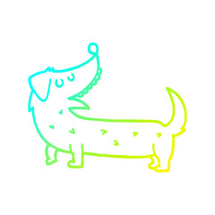 cold gradient line drawing cartoon dog