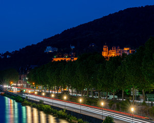 Heidelberg castle and neckar river, germany