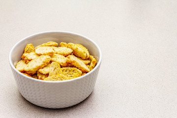 Fresh croutons for hot autumn cream soups