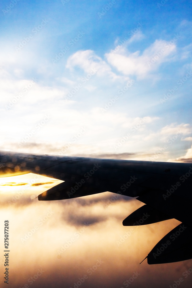 Canvas Prints plane wings and the sky view from the passenger window