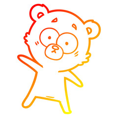 Obraz premium warm gradient line drawing surprised bear cartoon