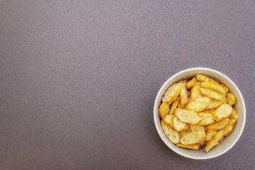 Fresh croutons for hot autumn cream soups