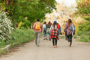 Group of illegal migrants escaping from their country