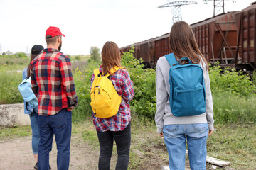 Group of illegal migrants escaping from their country