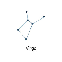 Seamless pattern. Hand painted watercolor star constellations. Starlight Night.