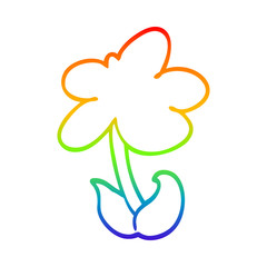 rainbow gradient line drawing cute cartoon flower