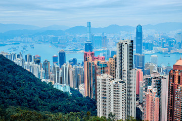 View of Hong Kong and Victoria Harbour