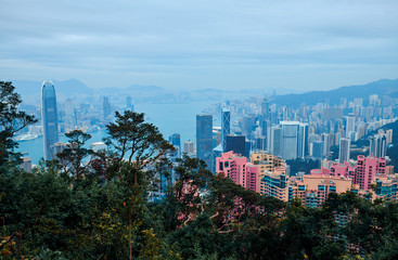 Obraz premium View of Hong Kong and Victoria Harbour