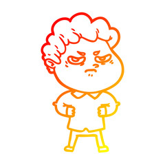 Obraz premium warm gradient line drawing cartoon angry man