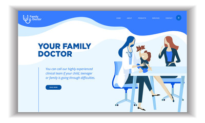 Flat Modern design of Landing page template- Healthcare