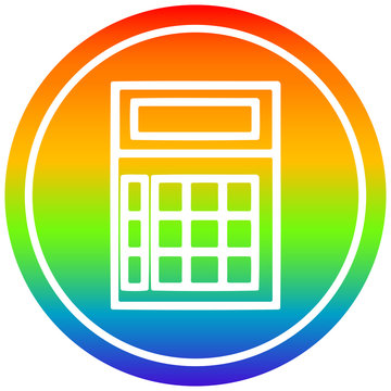 recommend clip art: math calculator circular in rainbow spectrum