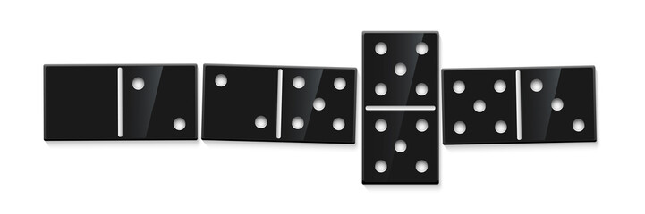 Domino game match realistic illustration