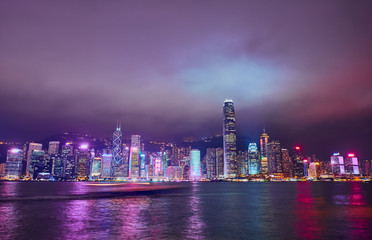Obraz premium Hong Kong skyline at night