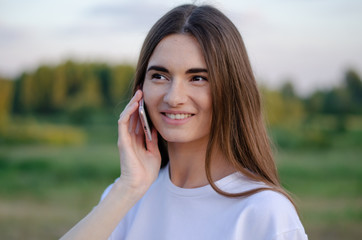 A young girl with a coffee cocktail. Summer image.