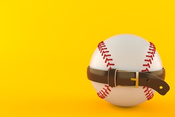 Baseball ball with tight belt